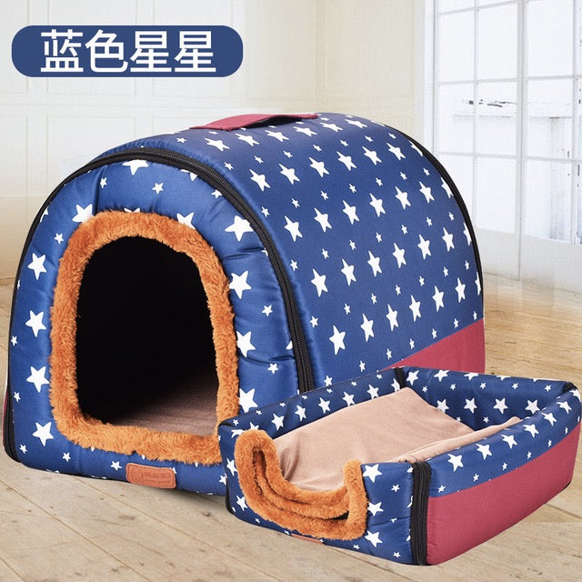 Warm Dog House Soft Foldable  Bed