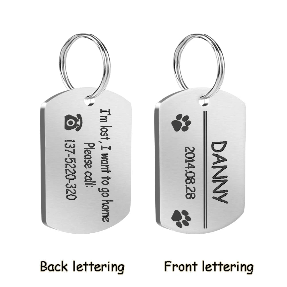 Personalized Dog ID Tag Stainless Steel