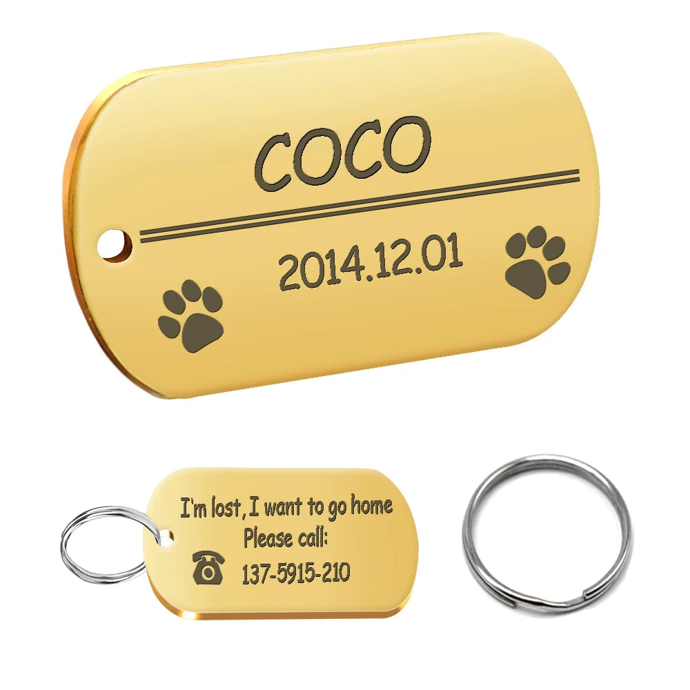 Personalized Dog ID Tag Stainless Steel