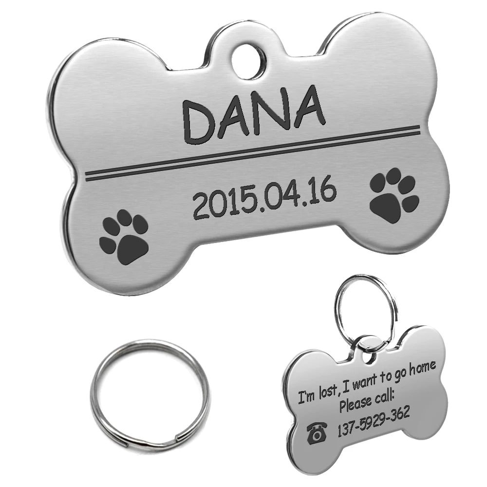 Personalized Dog ID Tag Stainless Steel