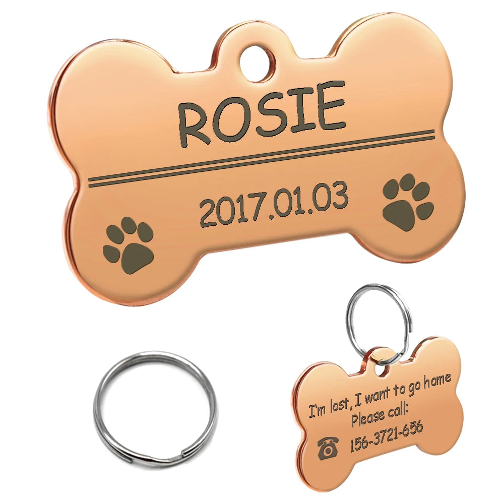 Personalized Dog ID Tag Stainless Steel