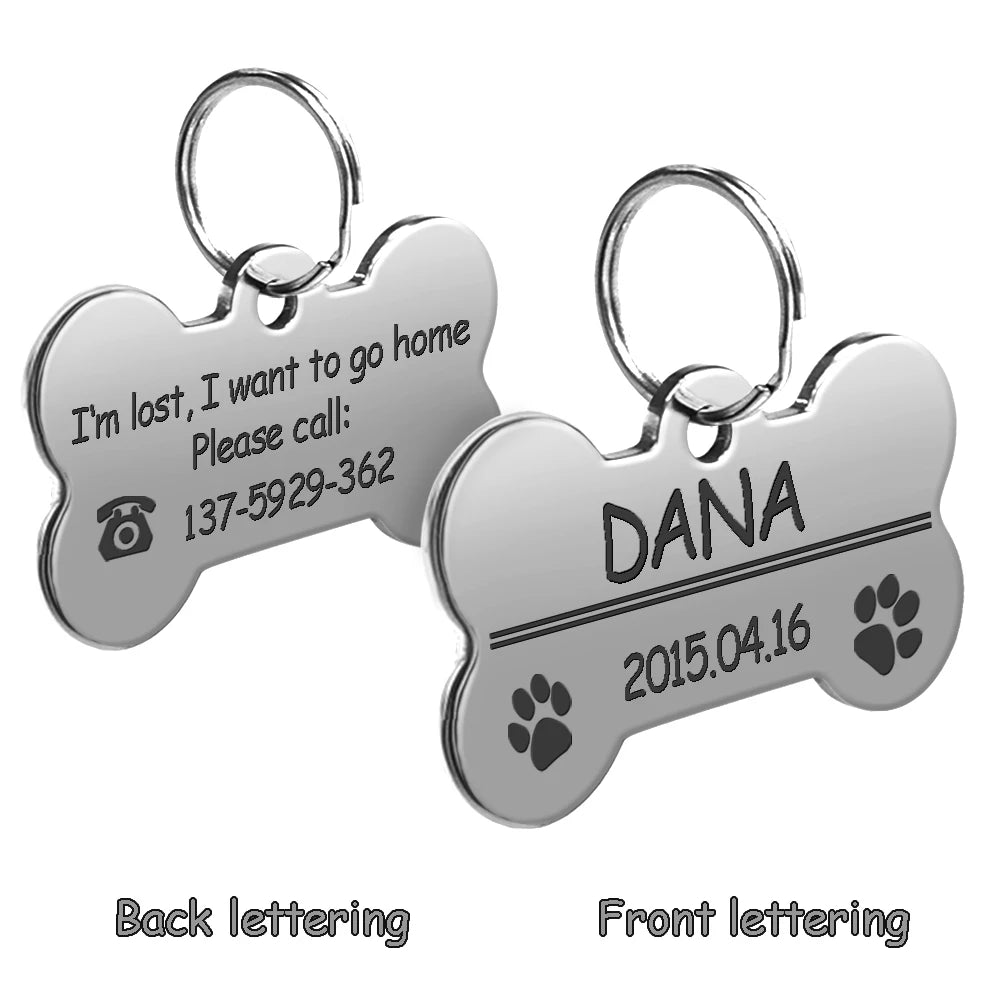 Personalized Dog ID Tag Stainless Steel