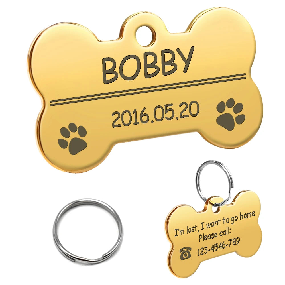 Personalized Dog ID Tag Stainless Steel