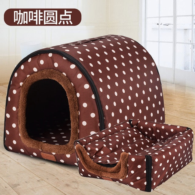 Warm Dog House Soft Foldable  Bed