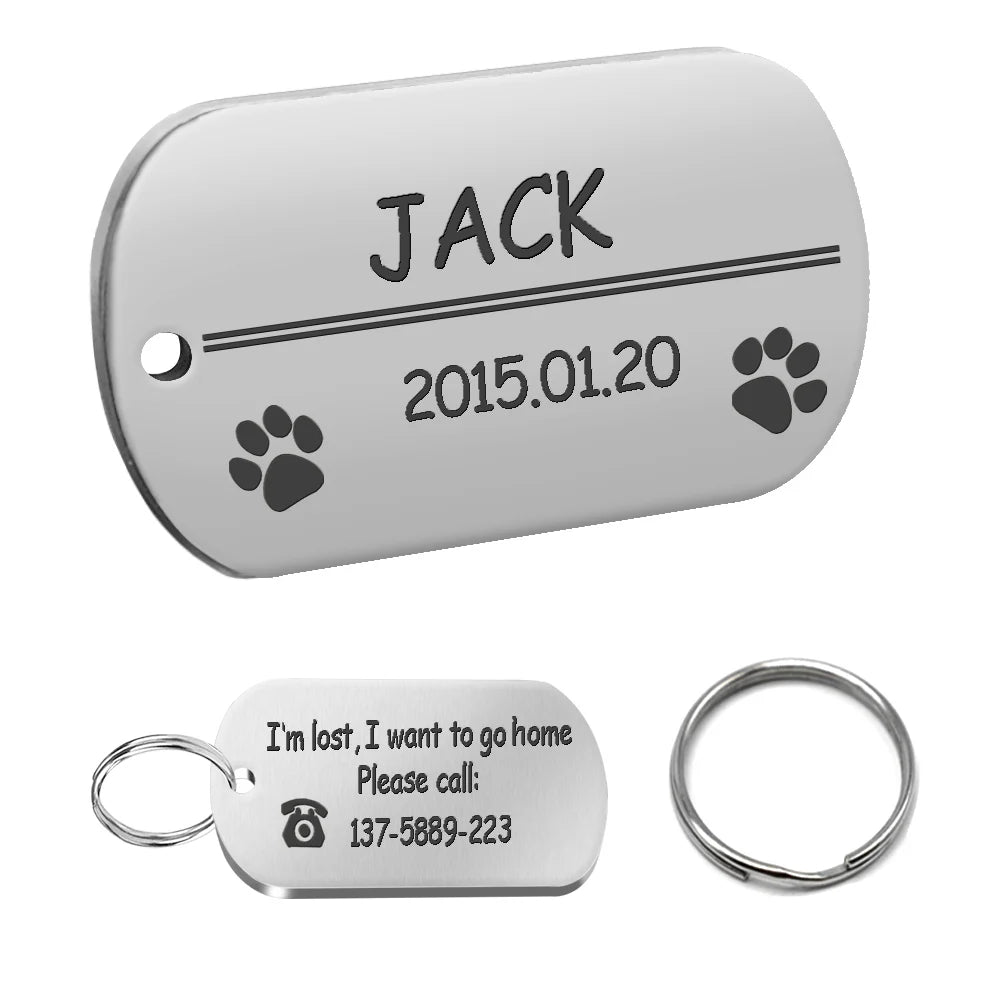 Personalized Dog ID Tag Stainless Steel