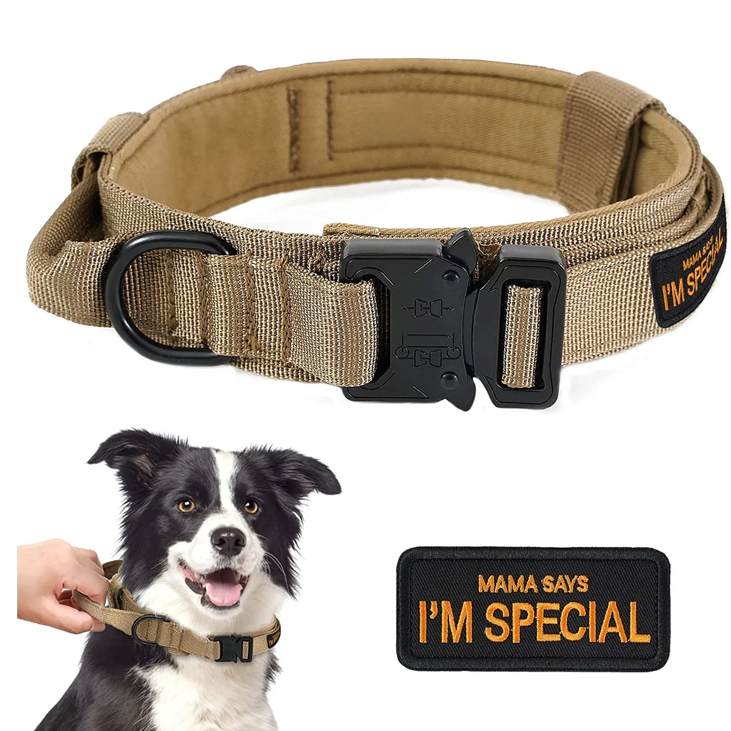 Retractable Quick Release Nylon Pet Outdoor Tactical Training Collar