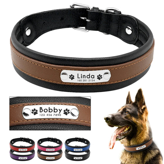 Large Dog Collar Genuine Leather