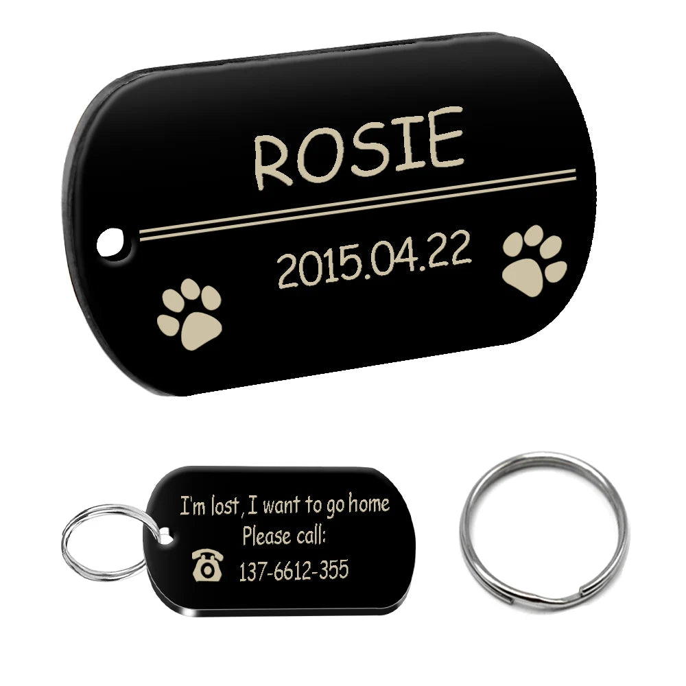 Personalized Dog ID Tag Stainless Steel