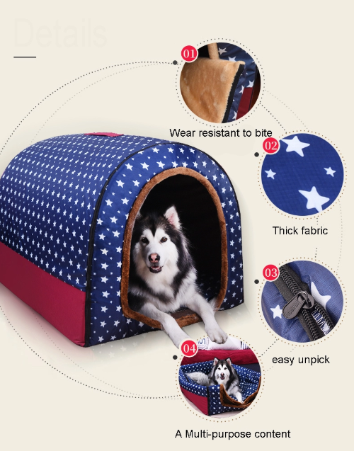 Warm Dog House Soft Foldable  Bed