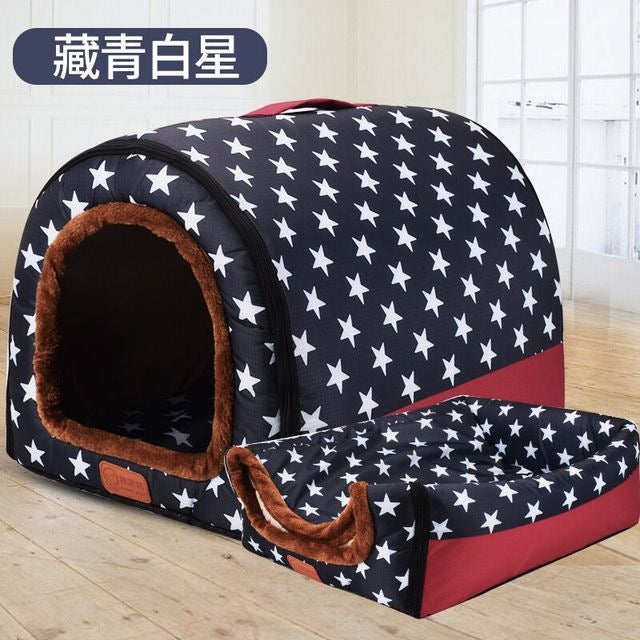 Warm Dog House Soft Foldable  Bed