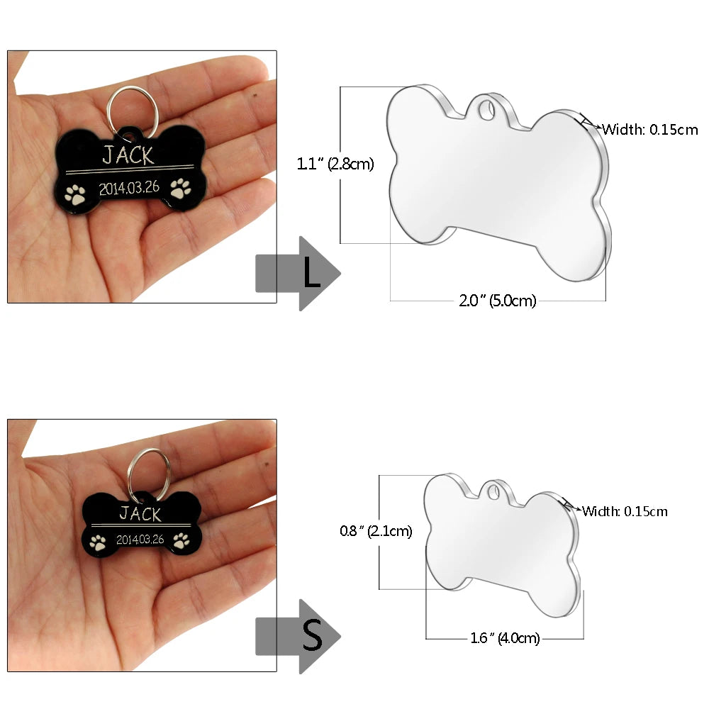 Personalized Dog ID Tag Stainless Steel